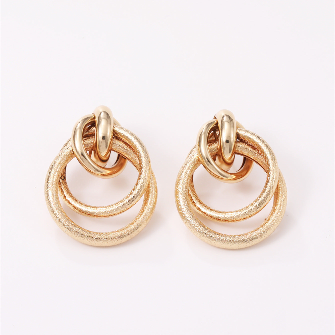 Women's Hanging Earrings with Elegant, Curved Ring Design Calm Wears-https://detail.1688.com/offer/850507767920.html-Calm Wears-Imitation gold-Calm Wears