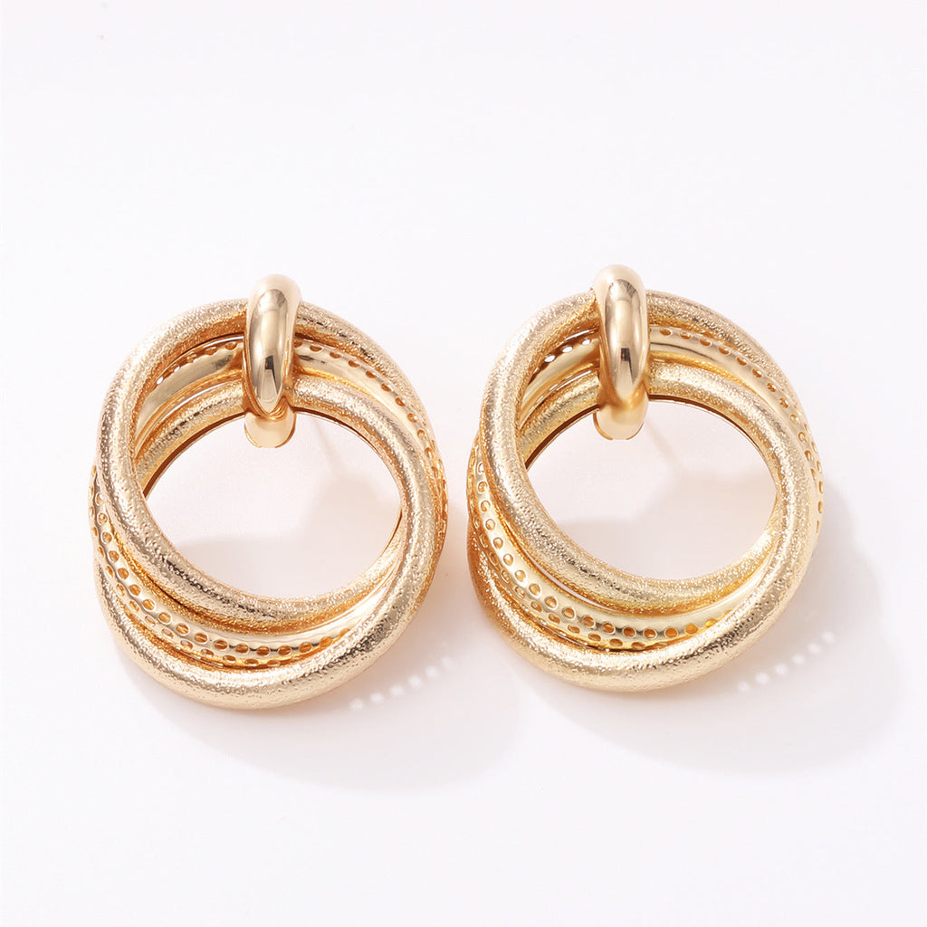 Women's Hanging Earrings with Elegant, Curved Ring Design Calm Wears-https://detail.1688.com/offer/850507767920.html-Calm Wears-Imitation gold-Calm Wears