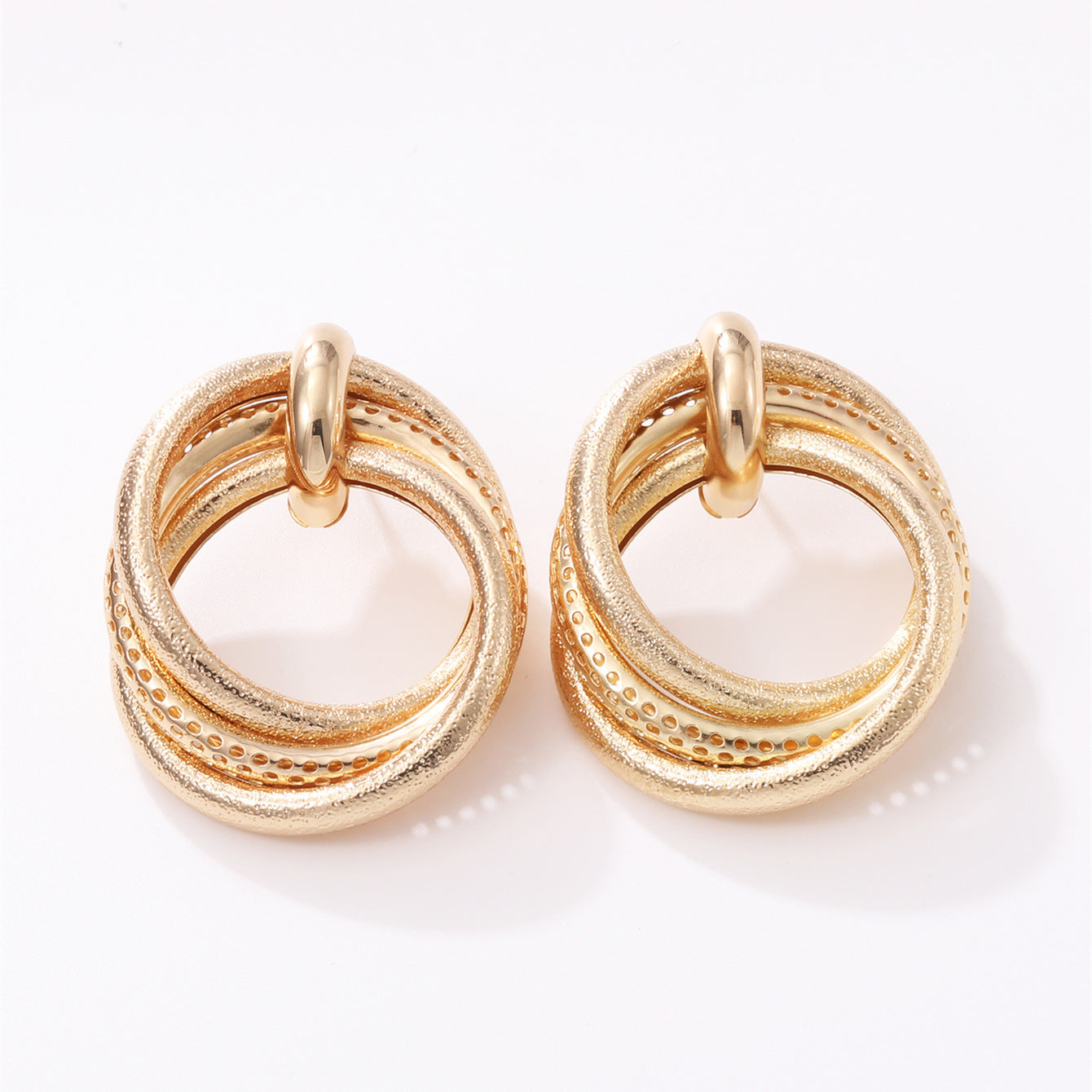 Women's Hanging Earrings with Elegant, Curved Ring Design Calm Wears-https://detail.1688.com/offer/850507767920.html-Calm Wears-Imitation gold-Calm Wears