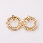 Women's Hanging Earrings with Elegant, Curved Ring Design Calm Wears-https://detail.1688.com/offer/850507767920.html-Calm Wears-Imitation gold-Calm Wears