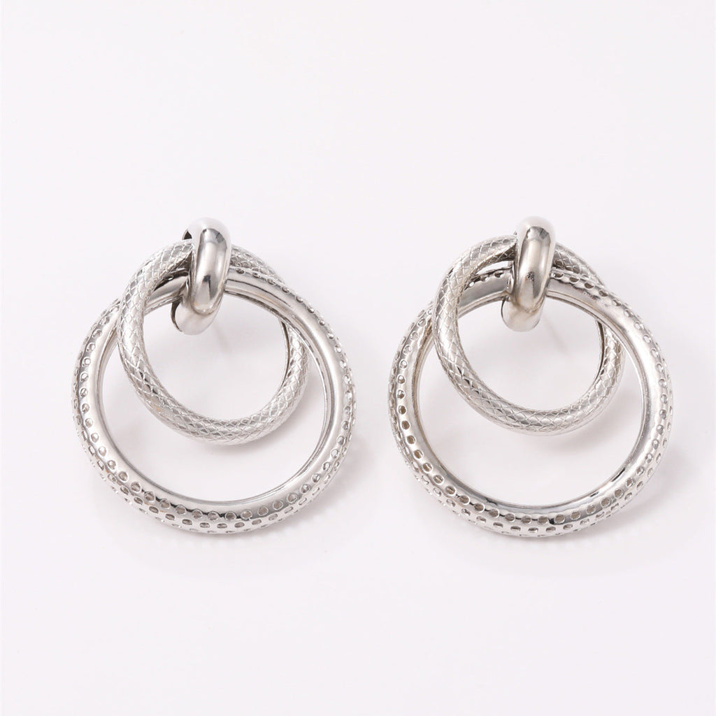 Women's Hanging Earrings with Elegant, Curved Ring Design Calm Wears-https://detail.1688.com/offer/850507767920.html-Calm Wears-Imitation gold-Calm Wears