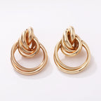 Women's Hanging Earrings with Elegant, Curved Ring Design Calm Wears-https://detail.1688.com/offer/850507767920.html-Calm Wears-Imitation gold-Calm Wears