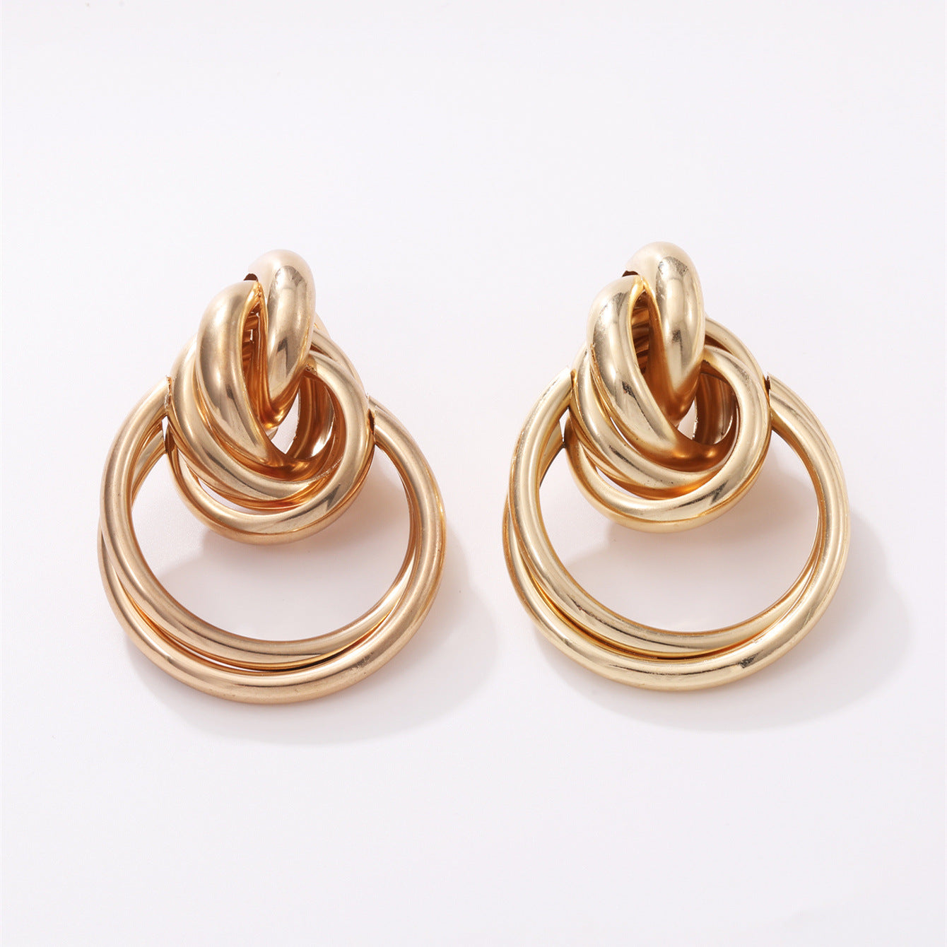 Women's Hanging Earrings with Elegant, Curved Ring Design Calm Wears-https://detail.1688.com/offer/850507767920.html-Calm Wears-Imitation gold-Calm Wears
