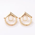 Women's Hanging Earrings with Elegant, Curved Ring Design Calm Wears-https://detail.1688.com/offer/850507767920.html-Calm Wears-Imitation gold-Calm Wears