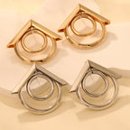 Women's Hanging Earrings with Elegant, Curved Ring Design Calm Wears-https://detail.1688.com/offer/850507767920.html-Calm Wears-Imitation gold-Calm Wears