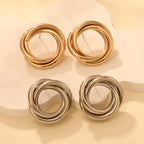Women's Hanging Earrings with Elegant, Curved Ring Design Calm Wears-https://detail.1688.com/offer/850507767920.html-Calm Wears-Imitation gold-Calm Wears
