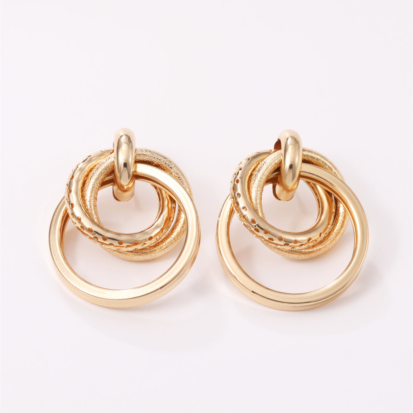 Women's Hanging Earrings with Elegant, Curved Ring Design Calm Wears-https://detail.1688.com/offer/850507767920.html-Calm Wears-Imitation gold-Calm Wears