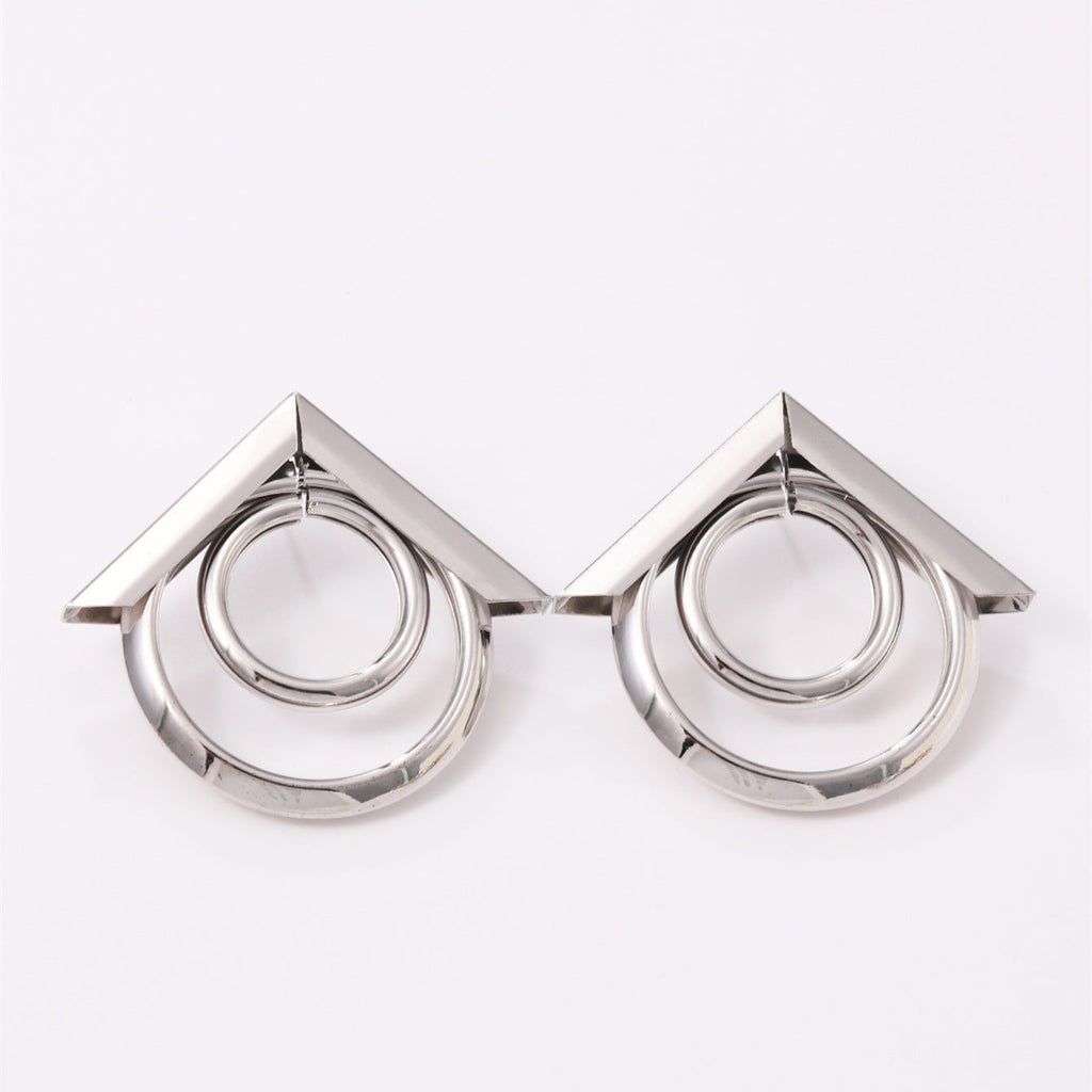Women's Hanging Earrings with Elegant, Curved Ring Design Calm Wears-https://detail.1688.com/offer/850507767920.html-Calm Wears-Imitation gold-Calm Wears