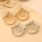 Women's Hanging Earrings with Elegant, Curved Ring Design Calm Wears-https://detail.1688.com/offer/850507767920.html-Calm Wears-Imitation gold-Calm Wears