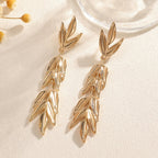 Women's Hanging Earrings with Elegant Leaf Design Calm Wears-https://detail.1688.com/offer/963159162290.html-Calm Wears-Gold-Calm Wears