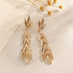 Women's Hanging Earrings with Elegant Leaf Design Calm Wears-https://detail.1688.com/offer/963159162290.html-Calm Wears-Gold-Calm Wears