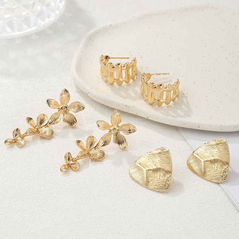 Women's Hanging Earrings with Floral Elements and Elegant Design Calm Wears-https://detail.1688.com/offer/757228679027.html-Calm Wears-A-Variant-Calm Wears