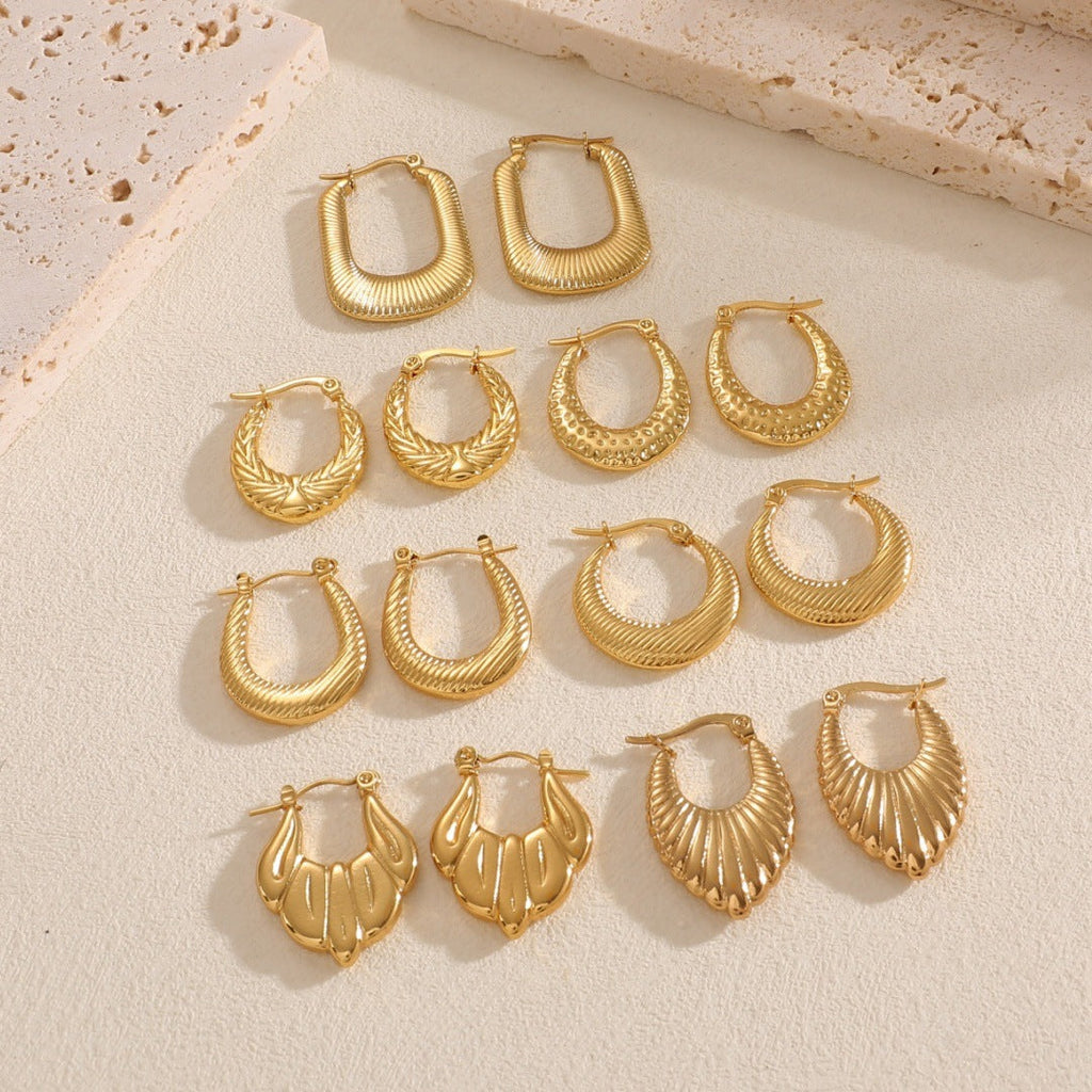 Women's Hanging Earrings with Integrated, Textured Design Calm Wears-https://detail.1688.com/offer/963215271049.html-Calm Wears-Style 10-Calm Wears