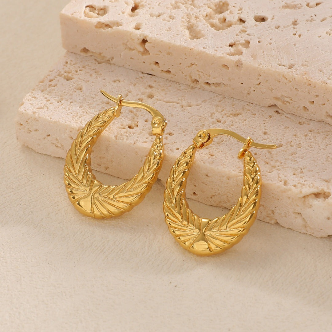 Women's Hanging Earrings with Integrated, Textured Design Calm Wears-https://detail.1688.com/offer/963215271049.html-Calm Wears-Unknown-Calm Wears
