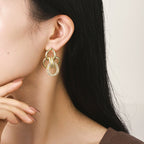 Women's Hanging Earrings with Luxurious, Sculptural Design Calm Wears-https://detail.1688.com/offer/724135887300.html-Calm Wears-Gold yellow-Calm Wears