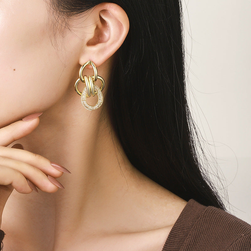 Women's Hanging Earrings with Luxurious, Sculptural Design Calm Wears-https://detail.1688.com/offer/724135887300.html-Calm Wears-Gold yellow-Calm Wears