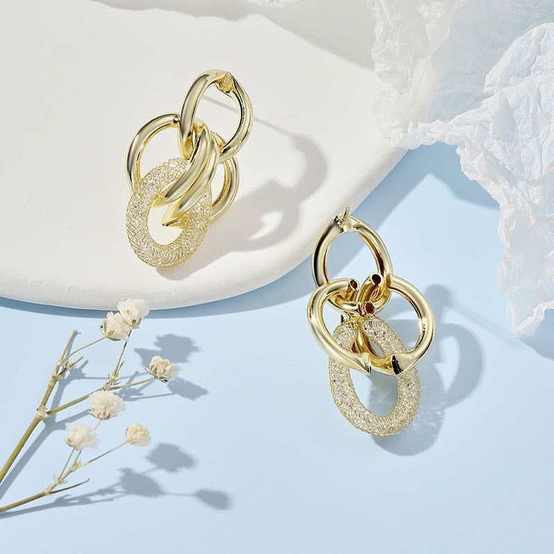 Women's Hanging Earrings with Luxurious, Sculptural Design Calm Wears-https://detail.1688.com/offer/724135887300.html-Calm Wears-Gold yellow-Calm Wears