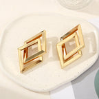 Women's Hanging Earrings with Square Design and Glossy Surface Calm Wears-https://detail.1688.com/offer/668558436645.html-Calm Wears-Unknown-Calm Wears