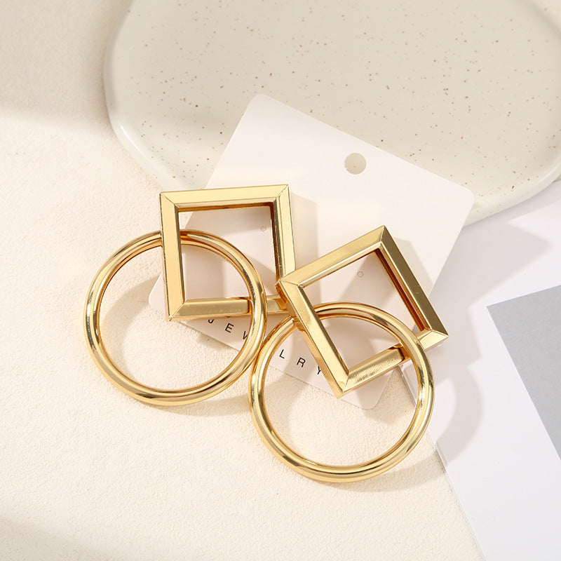 Women's Hanging Earrings with Square Design and Glossy Surface Calm Wears-https://detail.1688.com/offer/668558436645.html-Calm Wears-Unknown-Calm Wears