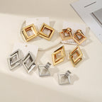 Women's Hanging Earrings with Square Design and Glossy Surface Calm Wears-https://detail.1688.com/offer/668558436645.html-Calm Wears-Unknown-Calm Wears
