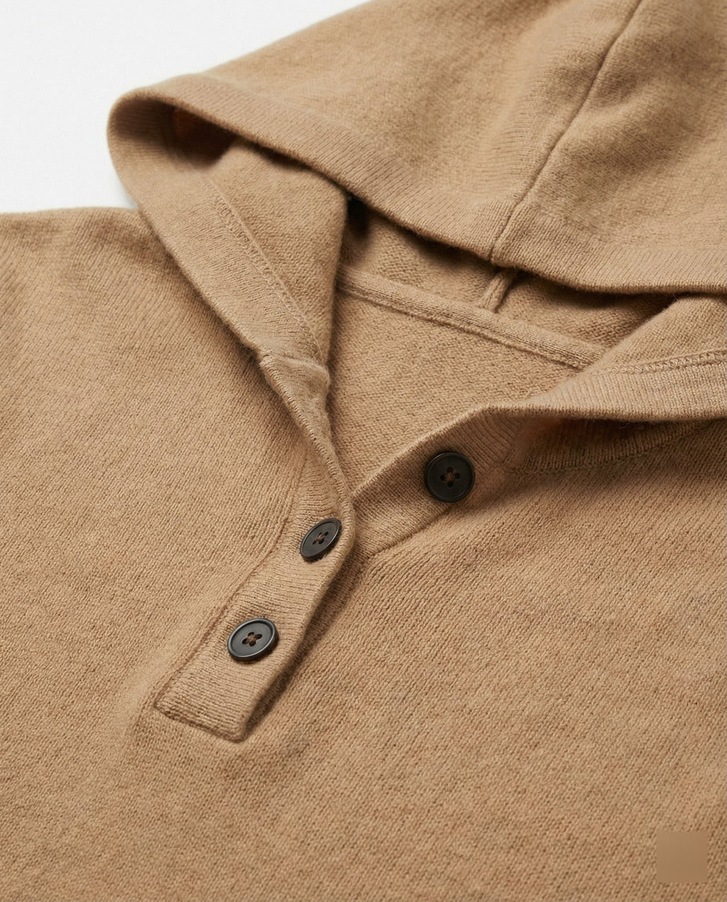 Women's hoodie dress made of soft knit material with button placket and hood-https://detail.1688.com/offer/964894328925.html-Calm Wears-Khaki-One size-Calm Wears