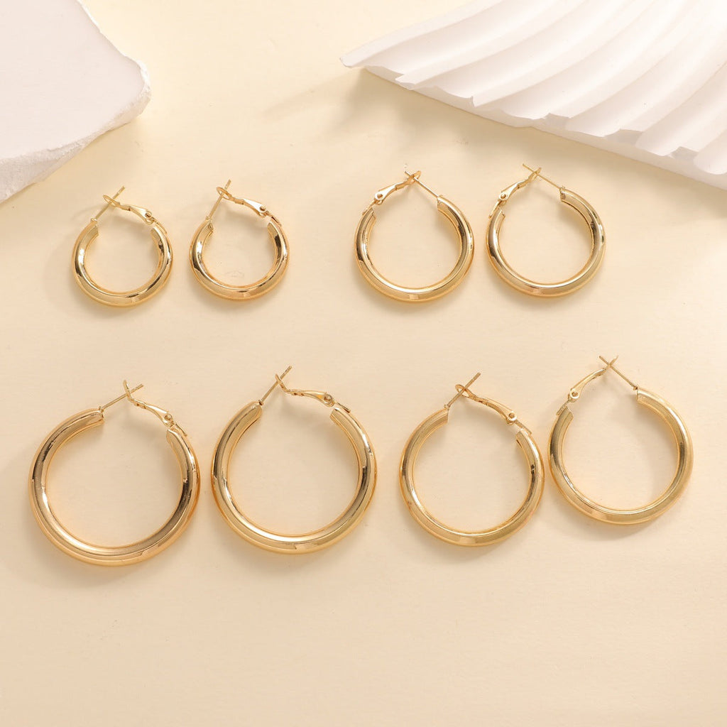 Women's hoop earrings made of high-quality stainless steel with elegant design Calm Wears-https://detail.1688.com/offer/991233995488.html-Calm Wears-3.5cm-Calm Wears