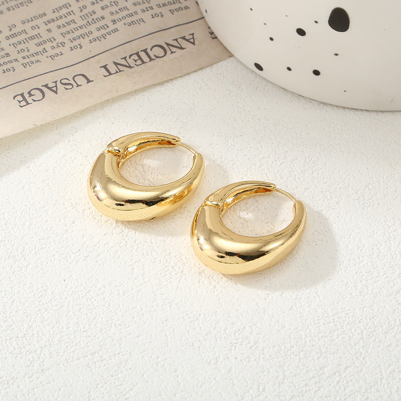 Women's Hoop Earrings with Elegant Curved Design Calm Wears-https://detail.1688.com/offer/792270531759.html-Calm Wears-Gold-Calm Wears