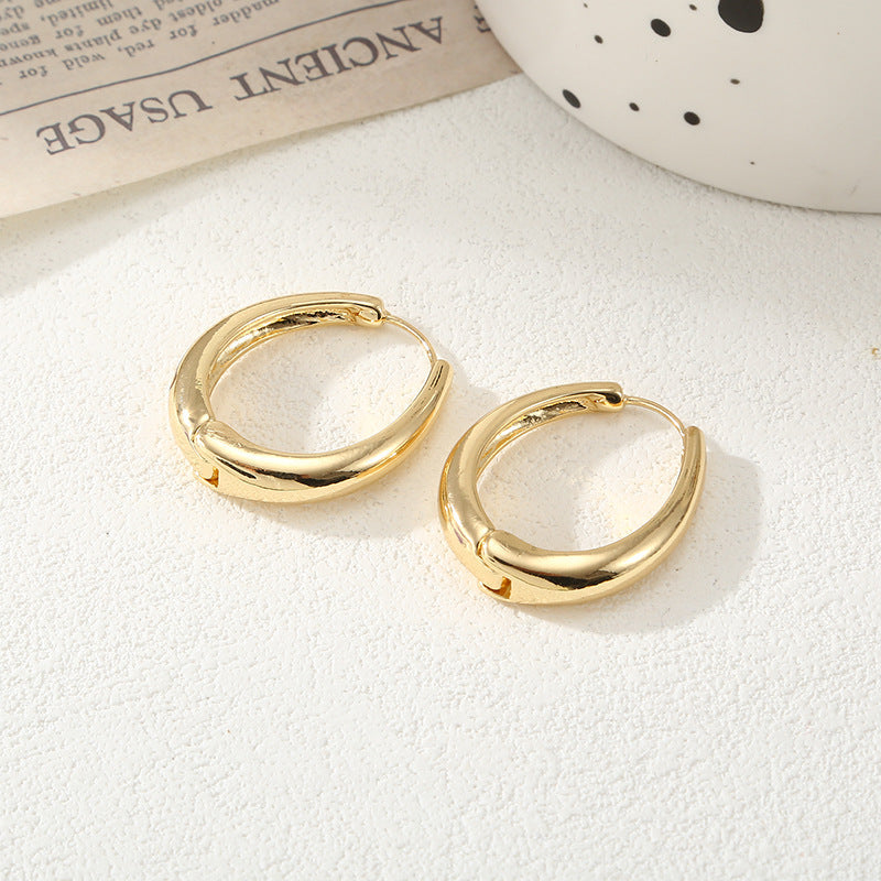 Women's Hoop Earrings with Elegant Curved Design Calm Wears-https://detail.1688.com/offer/792270531759.html-Calm Wears-Gold-Calm Wears