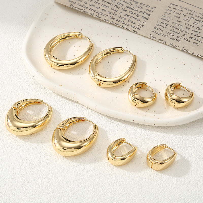 Women's Hoop Earrings with Elegant Curved Design Calm Wears-https://detail.1688.com/offer/792270531759.html-Calm Wears-Gold-Calm Wears