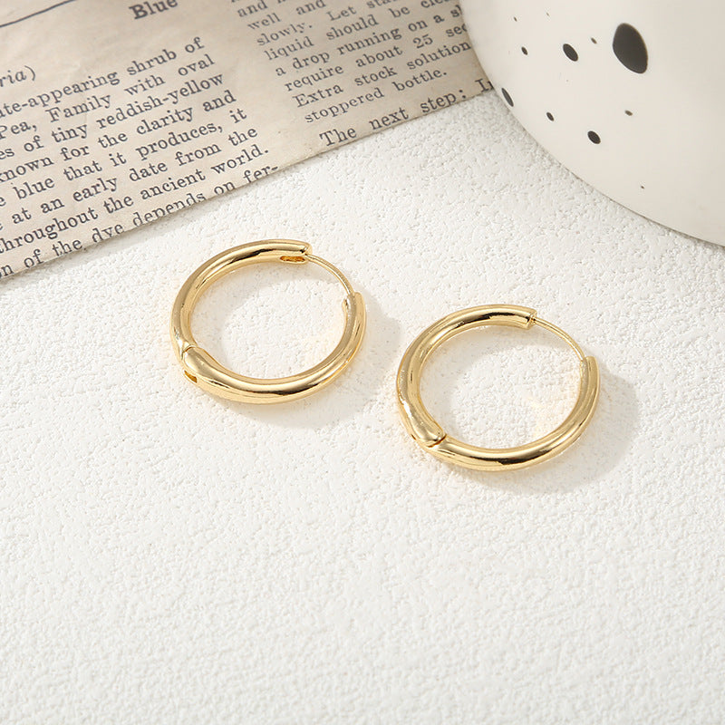 Women's hoop earrings with modern, textured design Calm Wears-https://detail.1688.com/offer/792942180545.html-Calm Wears-Gold-Calm Wears