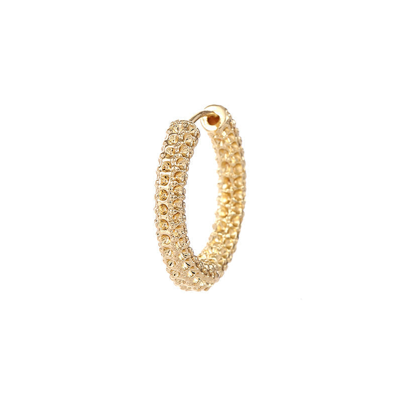 Women's hoop earrings with modern, textured design Calm Wears-https://detail.1688.com/offer/792942180545.html-Calm Wears-Gold-Calm Wears