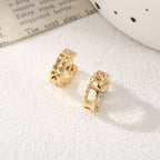 Women's hoop earrings with modern, textured design Calm Wears-https://detail.1688.com/offer/792942180545.html-Calm Wears-Gold-Calm Wears
