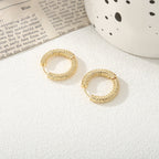 Women's hoop earrings with modern, textured design Calm Wears-https://detail.1688.com/offer/792942180545.html-Calm Wears-Gold-Calm Wears