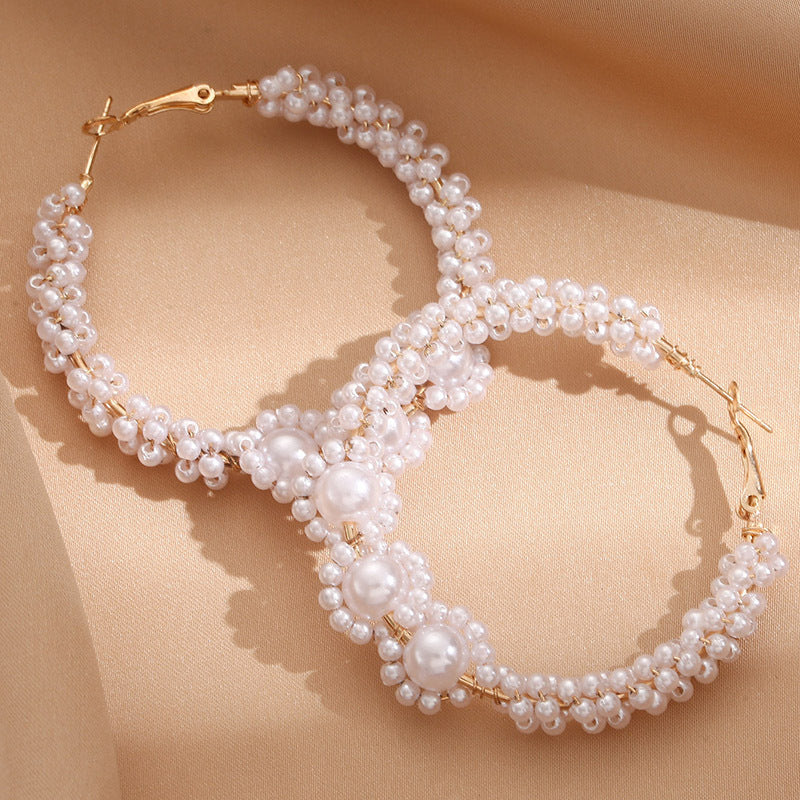 Women’s hoops with artistic pearl design Calm Wears-https://detail.1688.com/offer/729118522118.html-Calm Wears-Perle-Calm Wears
