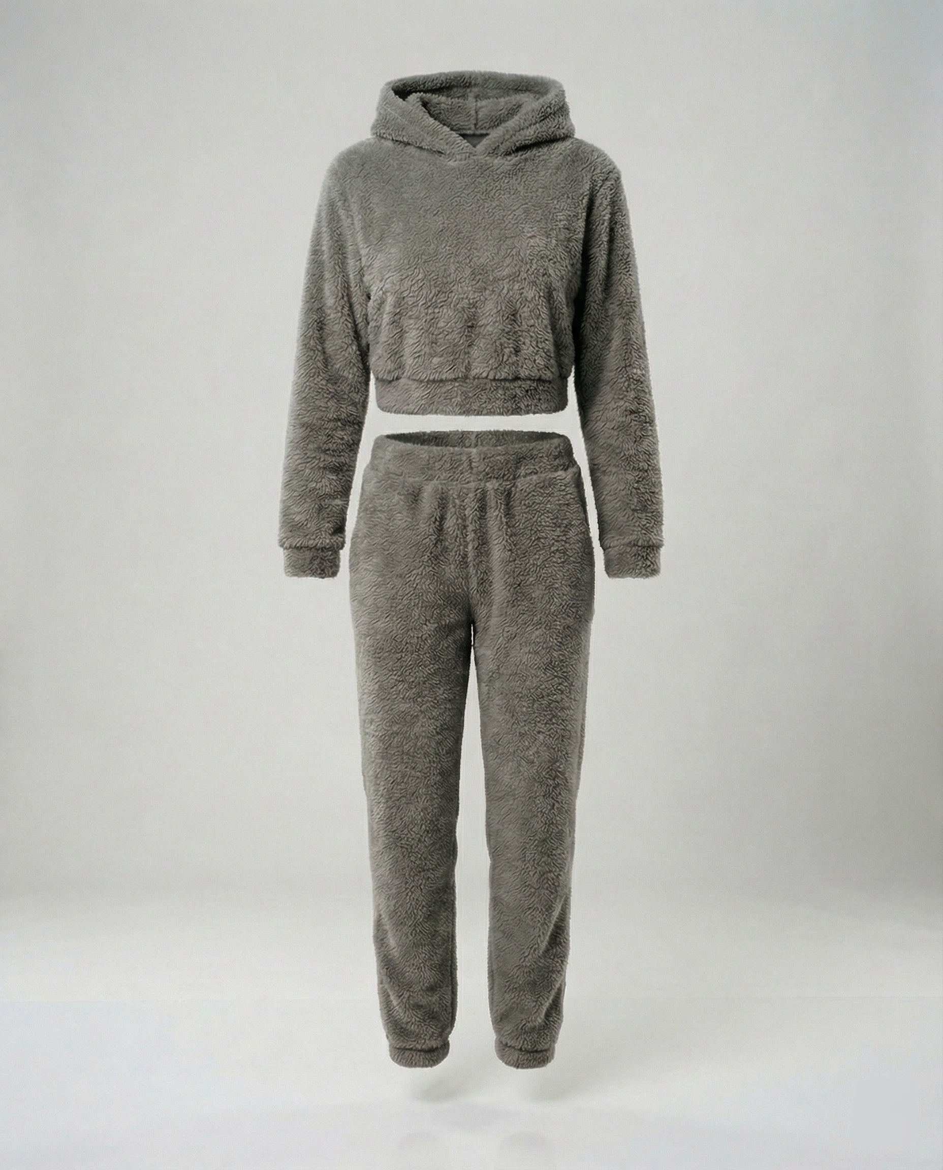 Women’s Lounge Suit with Cropped Jacket-https://detail.1688.com/offer/856208900525.html-Calm Wears-Gray-S-Calm Wears
