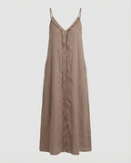 Women’s maxi dress with casual V-neckline and side pockets-https://detail.1688.com/offer/901617419630.html-Calm Wears-Braun-S-Calm Wears