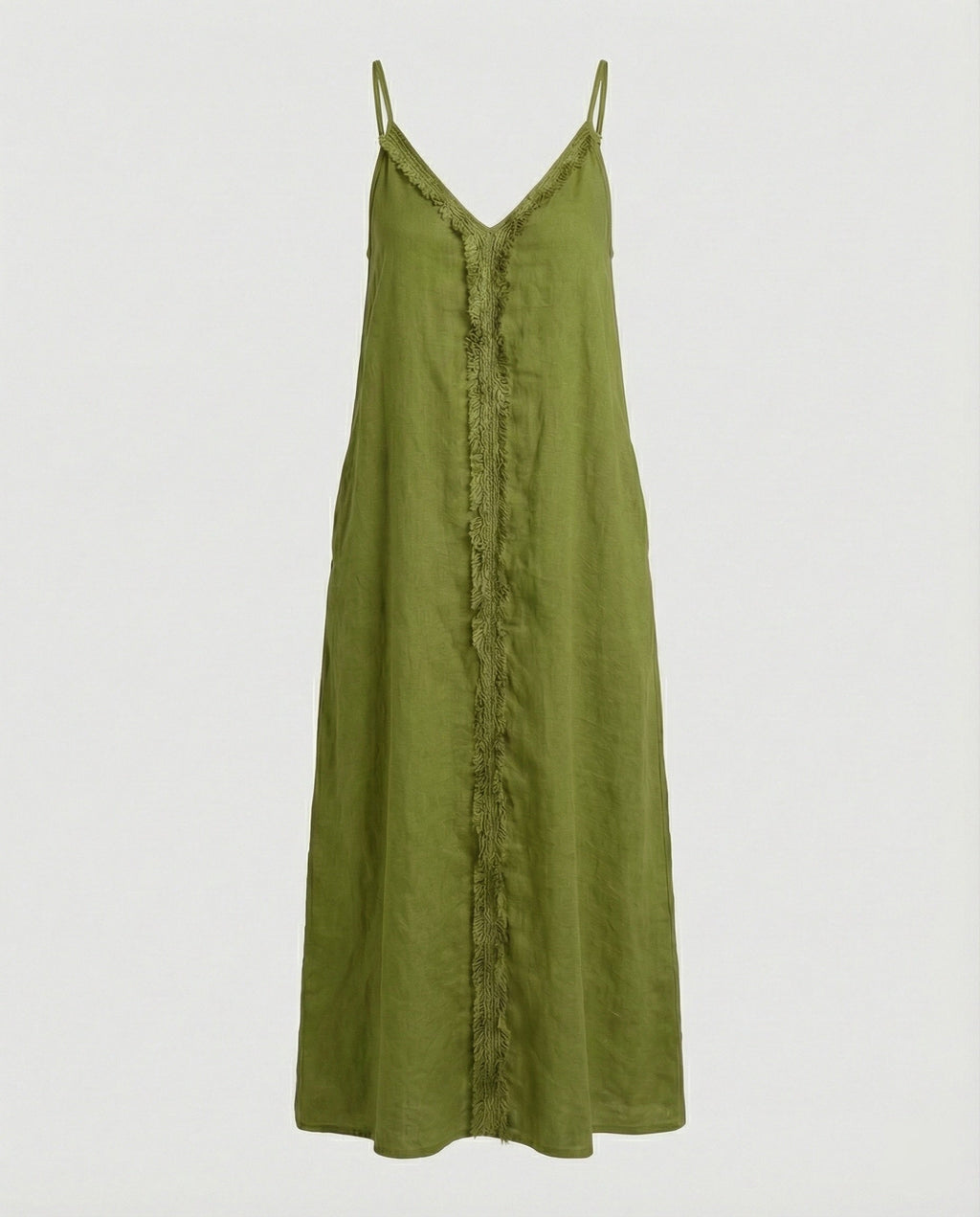 Women’s maxi dress with casual V-neckline and side pockets-https://detail.1688.com/offer/901617419630.html-Calm Wears-Braun-S-Calm Wears