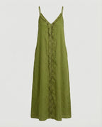 Women’s maxi dress with casual V-neckline and side pockets-https://detail.1688.com/offer/901617419630.html-Calm Wears-Braun-S-Calm Wears
