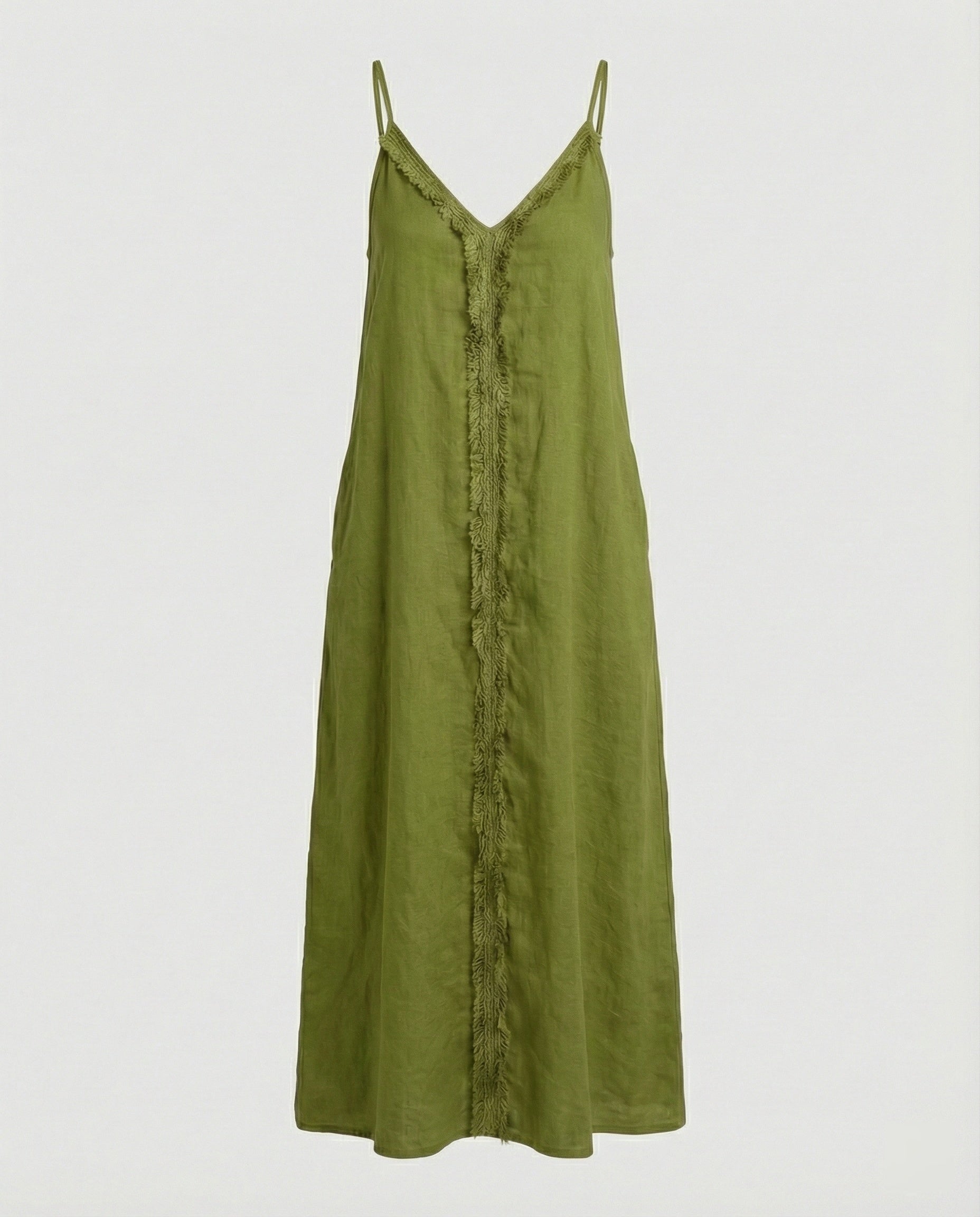 Women’s maxi dress with casual V-neckline and side pockets-https://detail.1688.com/offer/901617419630.html-Calm Wears-Braun-S-Calm Wears