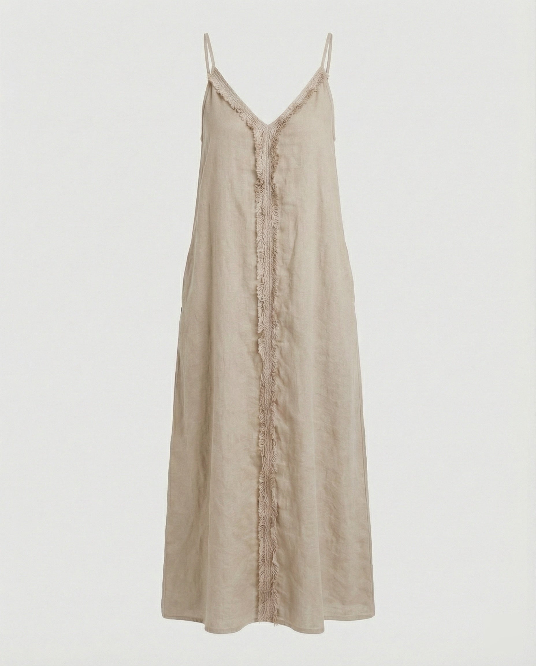 Women’s maxi dress with casual V-neckline and side pockets-https://detail.1688.com/offer/901617419630.html-Calm Wears-Braun-S-Calm Wears