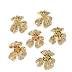 Women’s metal flower earrings with sparkling red accents Calm Wears-https://detail.1688.com/offer/1028446672901.html-Calm Wears-White-Calm Wears