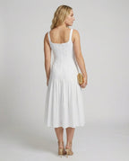Women's mid dress with elegant cut-https://detail.1688.com/offer/918088886834.html-Calm Wears-White-S-Calm Wears