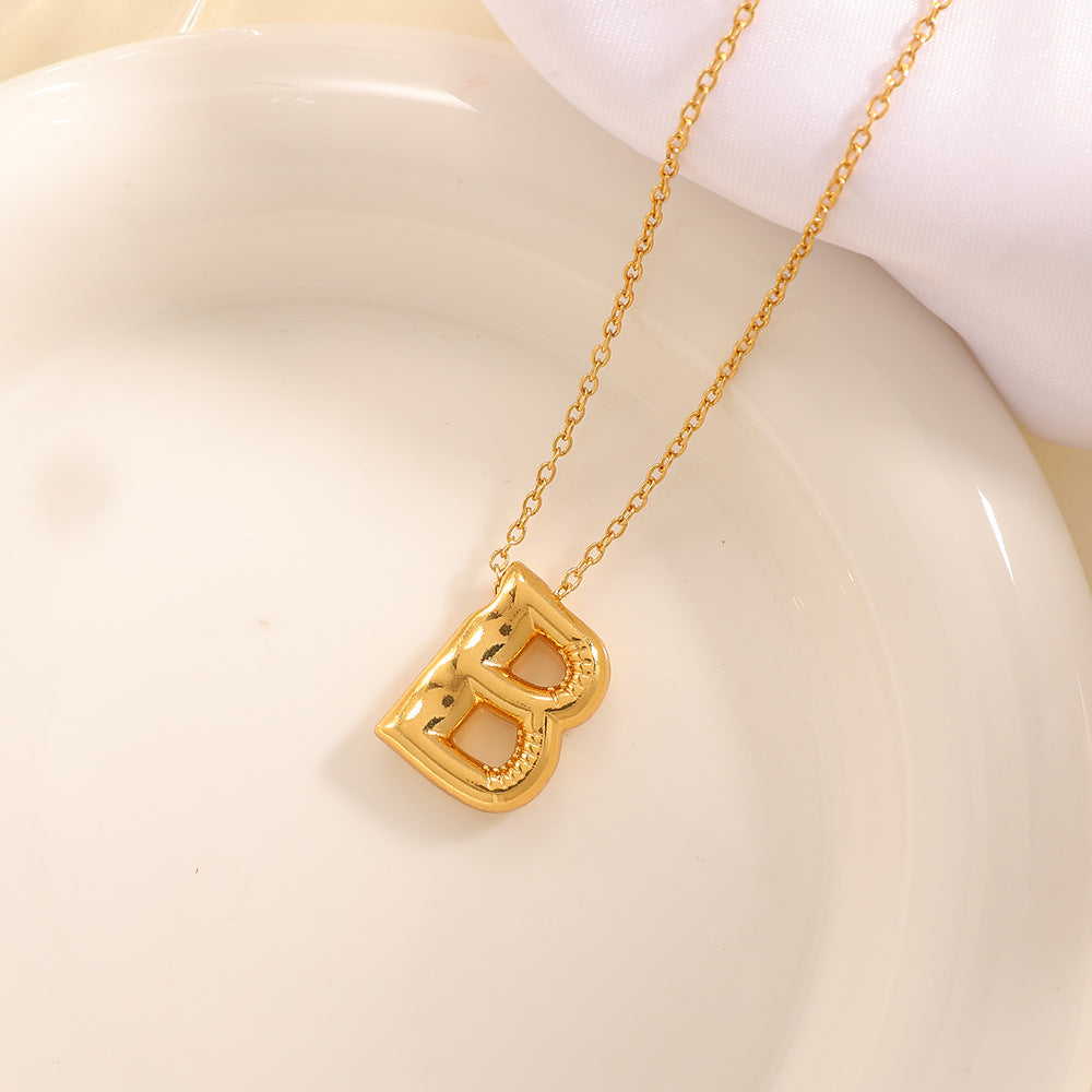 Women's necklace with curved letter pendant Calm Wears-https://detail.1688.com/offer/1029452698502.html-Calm Wears-Beige-Calm Wears
