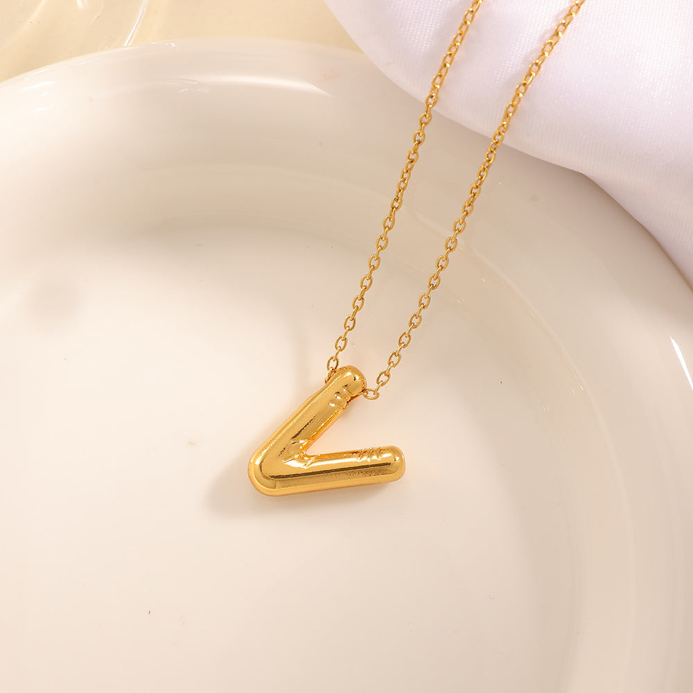 Women's necklace with curved letter pendant Calm Wears-https://detail.1688.com/offer/1029452698502.html-Calm Wears-Gray-Calm Wears