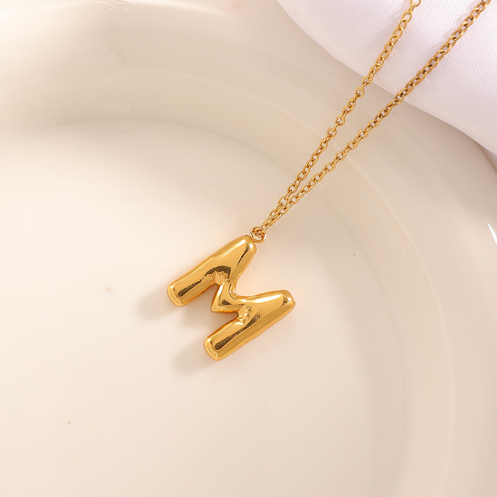 Women's necklace with curved letter pendant Calm Wears-https://detail.1688.com/offer/1029452698502.html-Calm Wears-Gray-Calm Wears