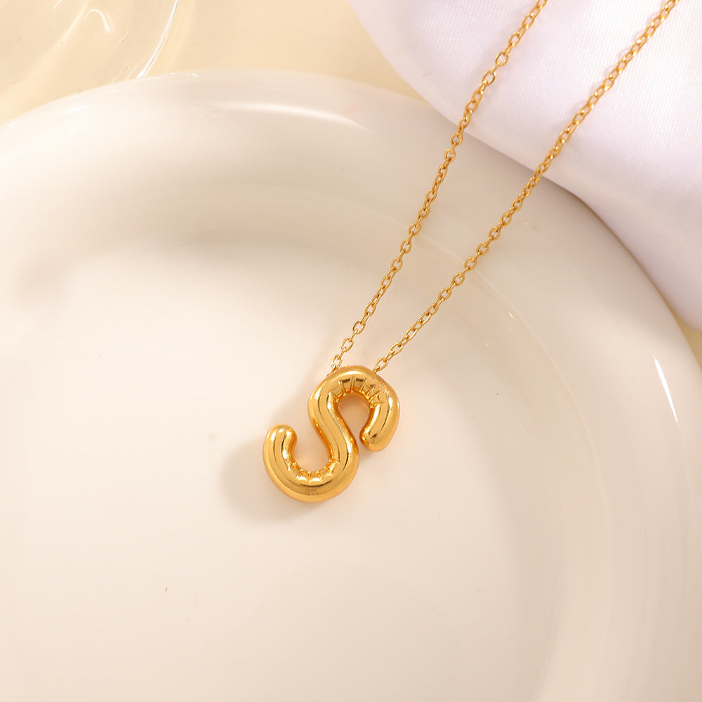 Women's necklace with curved letter pendant Calm Wears-https://detail.1688.com/offer/1029452698502.html-Calm Wears-Letter S-Calm Wears