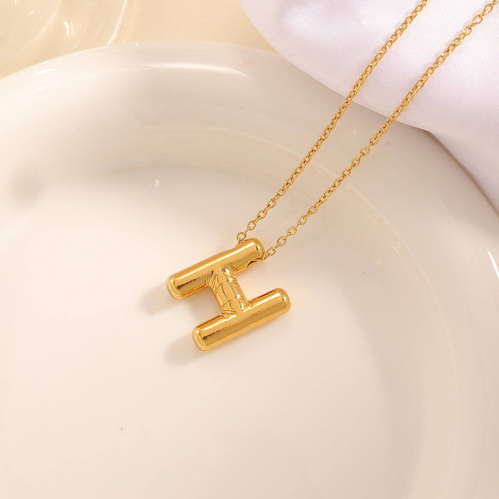 Women's necklace with curved letter pendant Calm Wears-https://detail.1688.com/offer/1029452698502.html-Calm Wears-Rot-Calm Wears