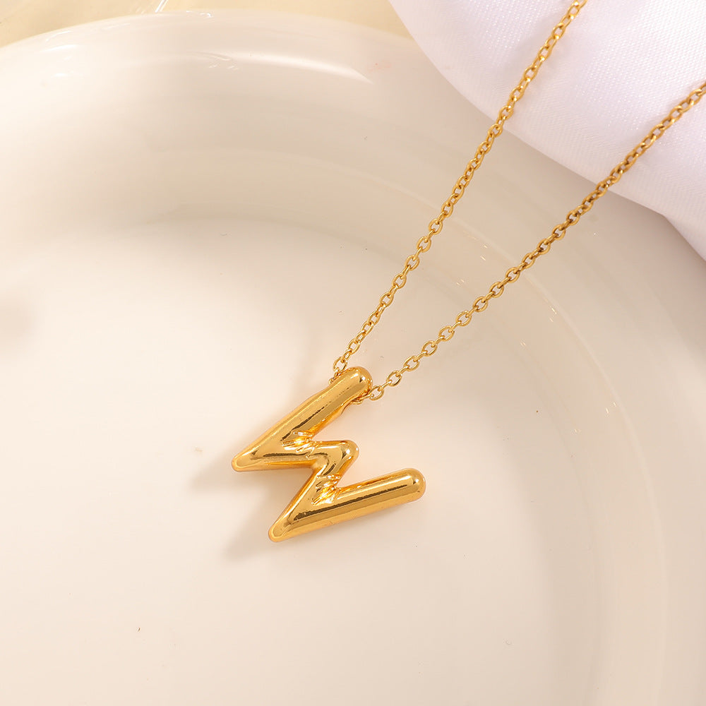 Women's necklace with curved letter pendant Calm Wears-https://detail.1688.com/offer/1029452698502.html-Calm Wears-Teal-Calm Wears