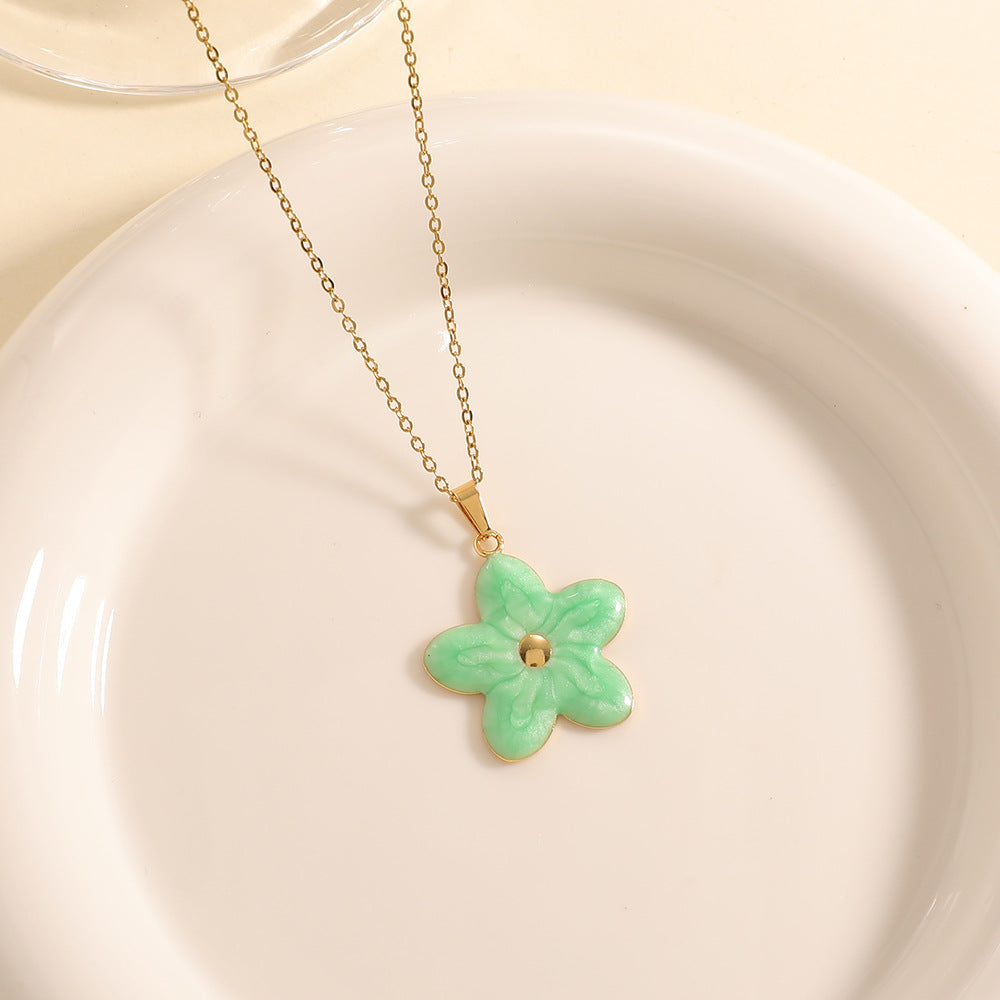 Women’s necklace with elaborately designed flower pendant Calm Wears-https://detail.1688.com/offer/1033856345265.html-Calm Wears-Green-Calm Wears