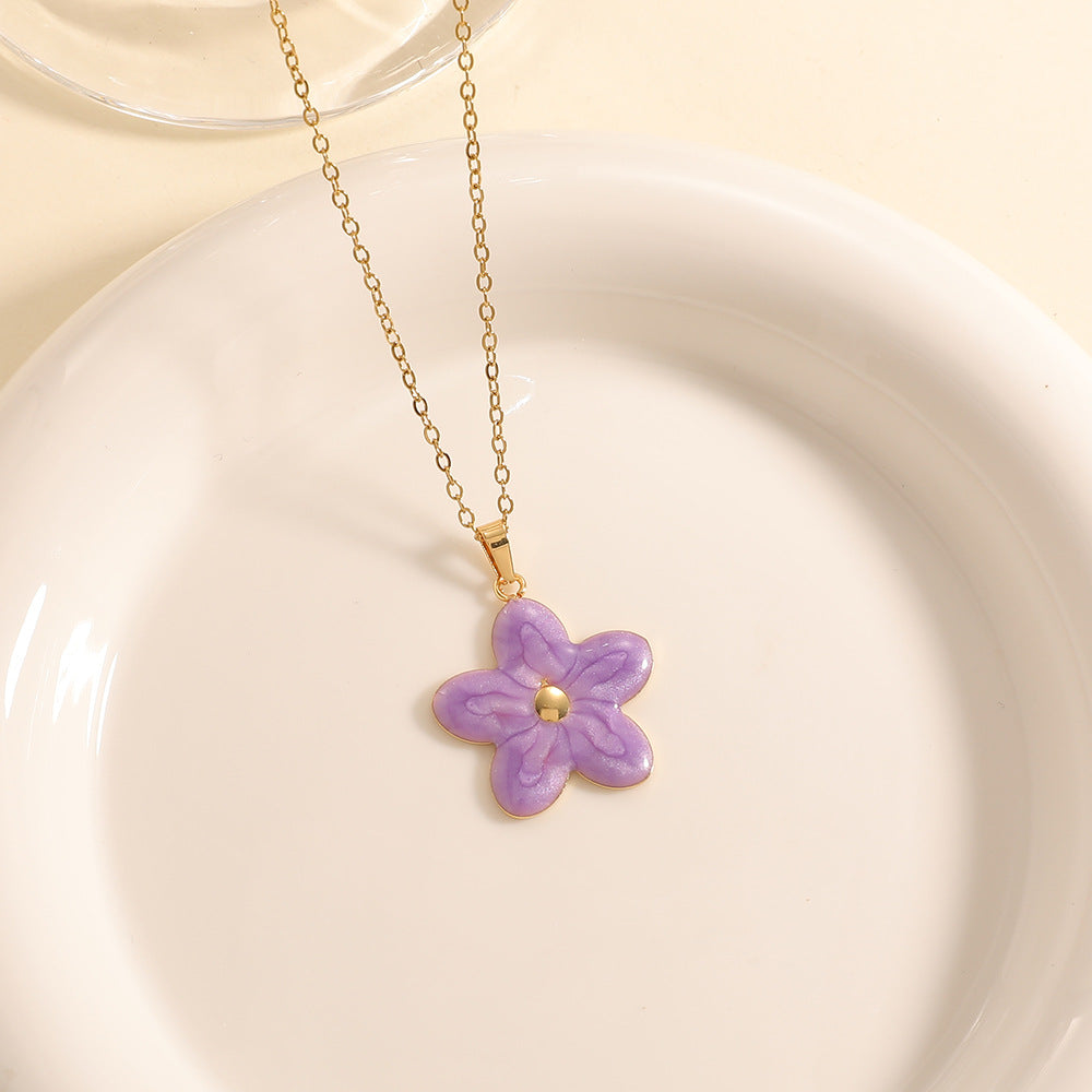 Women’s necklace with elaborately designed flower pendant Calm Wears-https://detail.1688.com/offer/1033856345265.html-Calm Wears-Lilac-Calm Wears